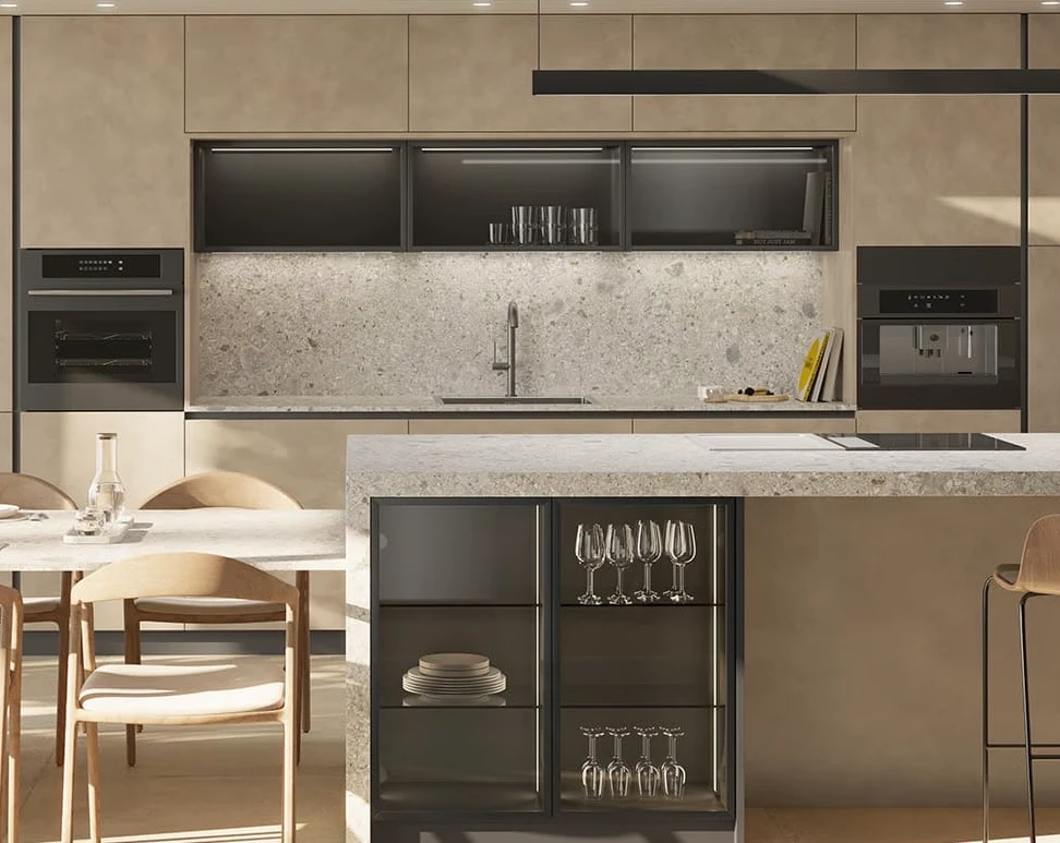 cocina puente con isla 