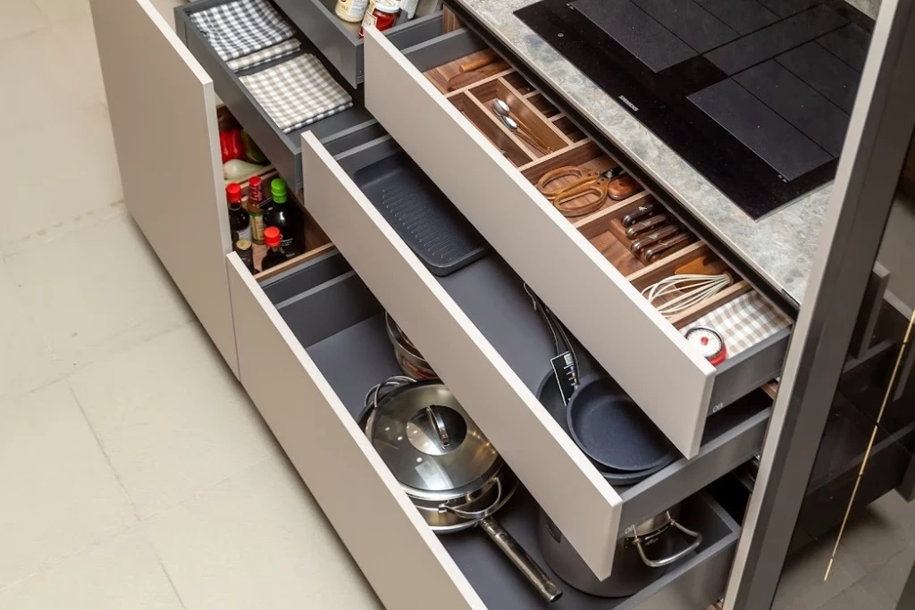 Interiores de cocina: gavetas vs puertas y cómo organizar tus muebles